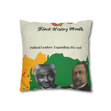 Load image into Gallery viewer, Black History Month Political Leaders Spun Polyester Square Pillow Case