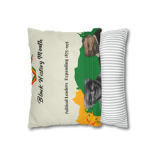 Load image into Gallery viewer, Black History Month Political Leaders Spun Polyester Square Pillow Case
