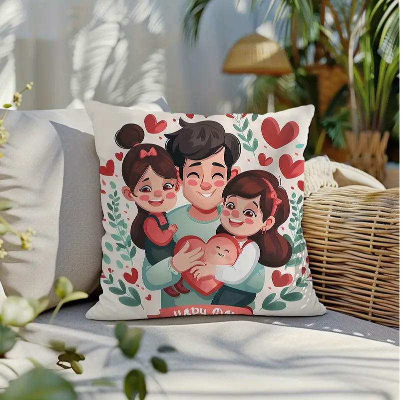 Happy Father's Day Custom Print Cushion Cover