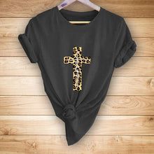 Load image into Gallery viewer, Leopard Cross print short-sleeved T-shirt