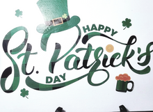 Load image into Gallery viewer, Happy St. Patrick's Day Canvas Board - 15x11" Wall Art with Beer Mug Design