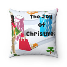 Load image into Gallery viewer, Joy of Christmas Spun Polyester Square Pillow Case