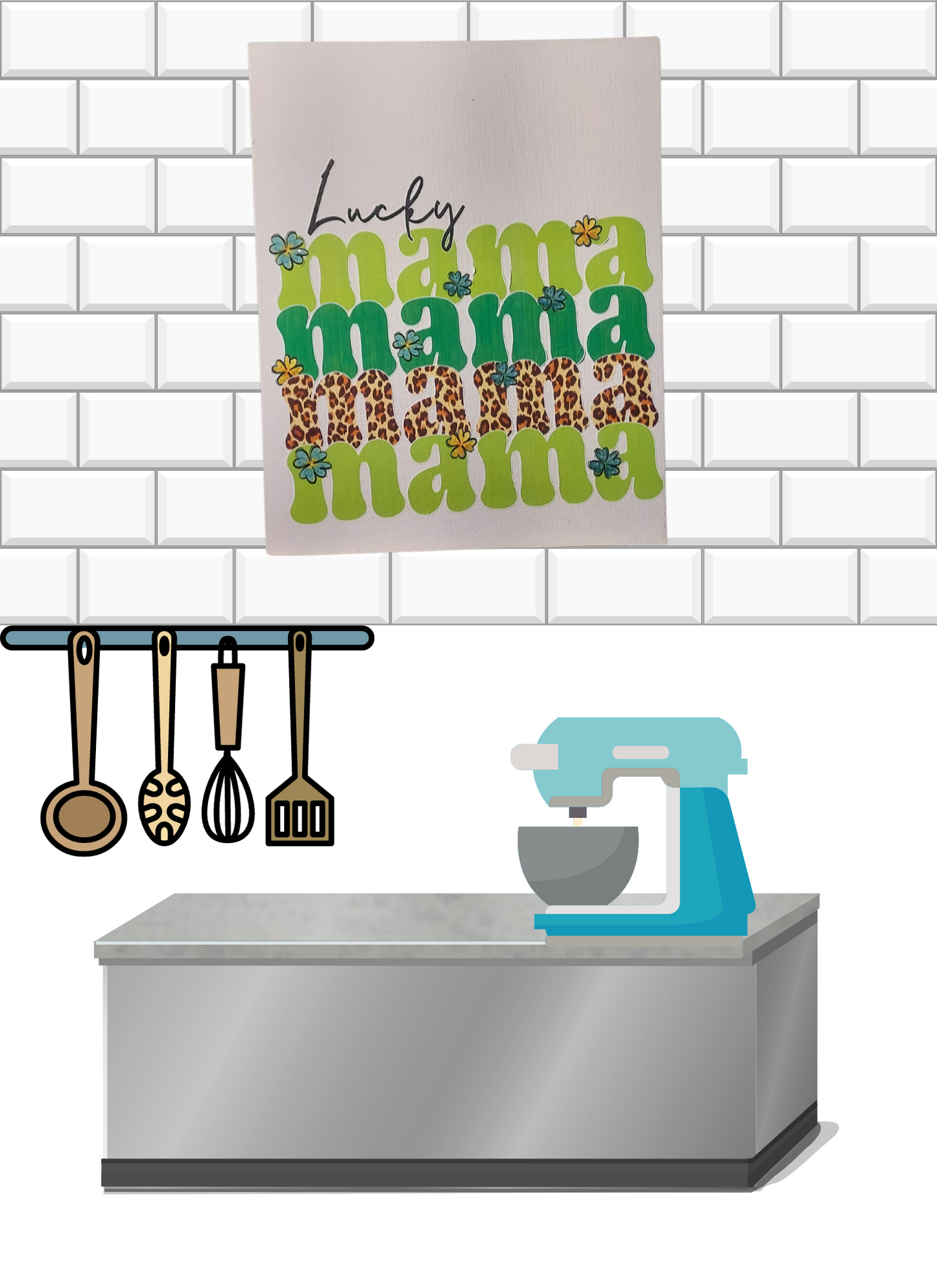 Lucky Mama Canvas Board - 8x10 inch Wall Décor for Mama