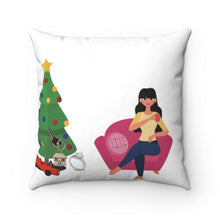 Load image into Gallery viewer, Santa Baby Spun Polyester Square Pillow Case