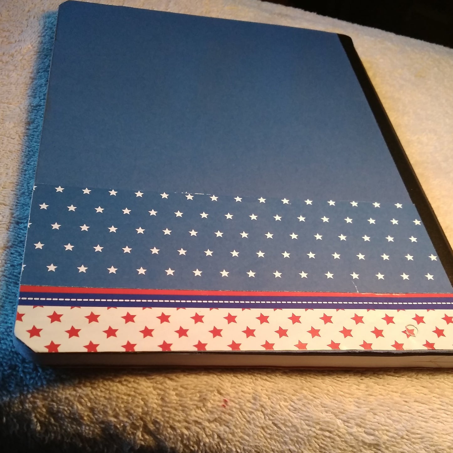 Composition Book Altered Blue and White Stars