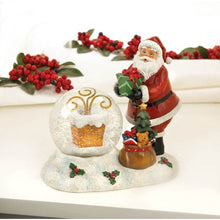Load image into Gallery viewer, SANTA AND CHIMNEY LED SNOW GLOBE