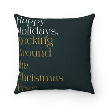Load image into Gallery viewer, Rock Around the Christmas Tree Spun Polyester Square Pillow Case