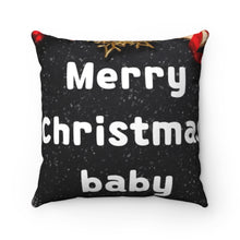 Load image into Gallery viewer, Merry Christmas Baby Spun Polyester Square Pillow Case