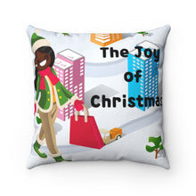 Load image into Gallery viewer, Joy of Christmas Spun Polyester Square Pillow Case