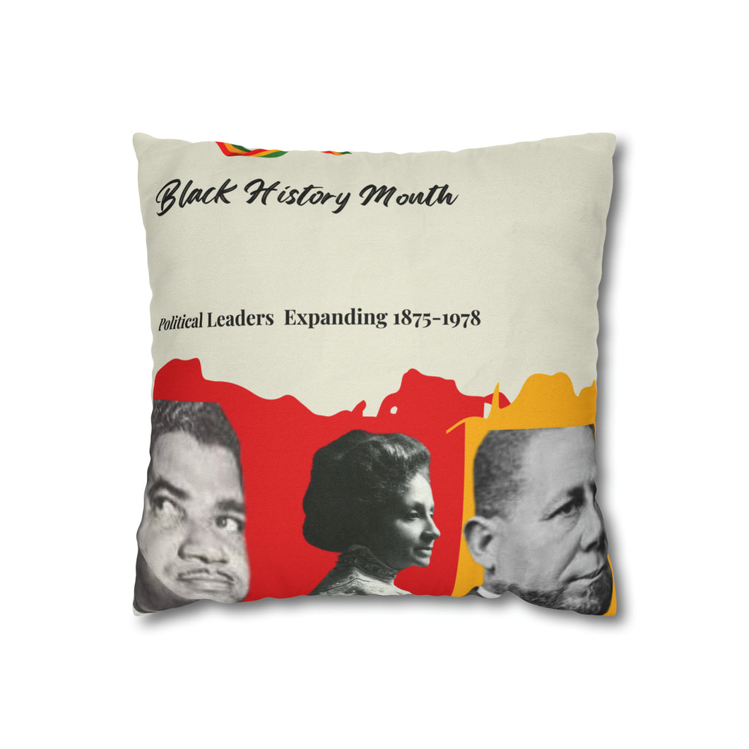 Black History Month Political Leaders Spun Polyester Square Pillow Case
