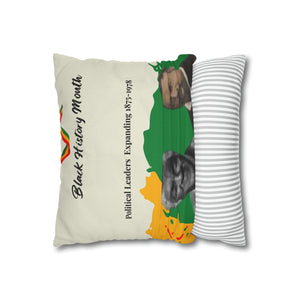 Black History Month Political Leaders Spun Polyester Square Pillow Case