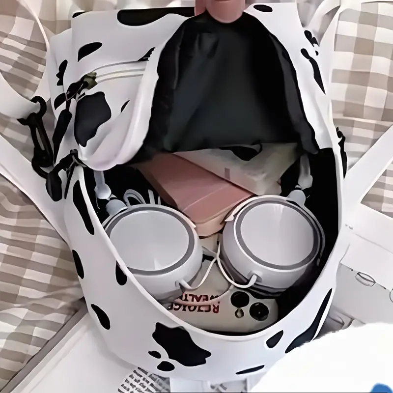Animal Print Nylon Backpack