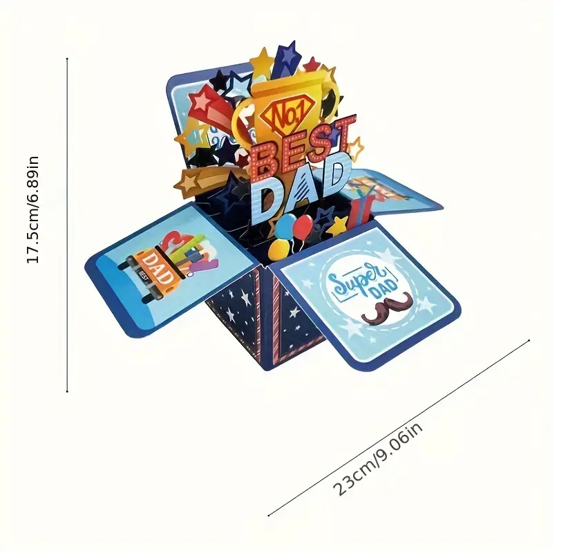 Father's Day, Father's Birthday Pop-up Greeting Card Box,