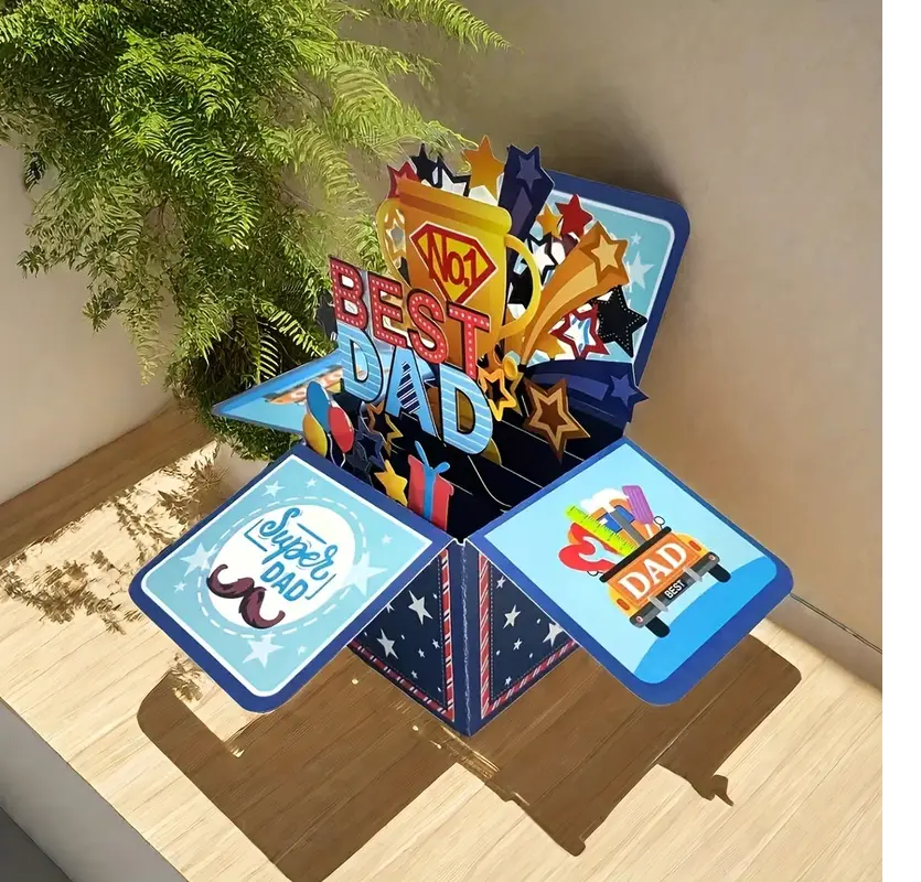 Father's Day, Father's Birthday Pop-up Greeting Card Box,