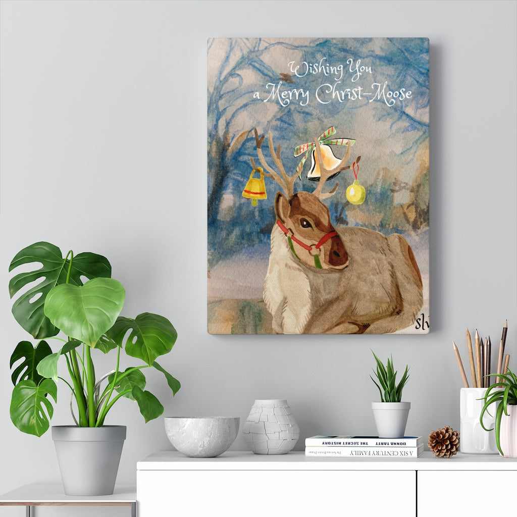 Stretched Canvas Merry Christ-Moose