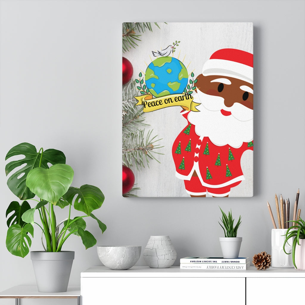 Santa Claus Peace on Earth Canvas Gallery Wraps