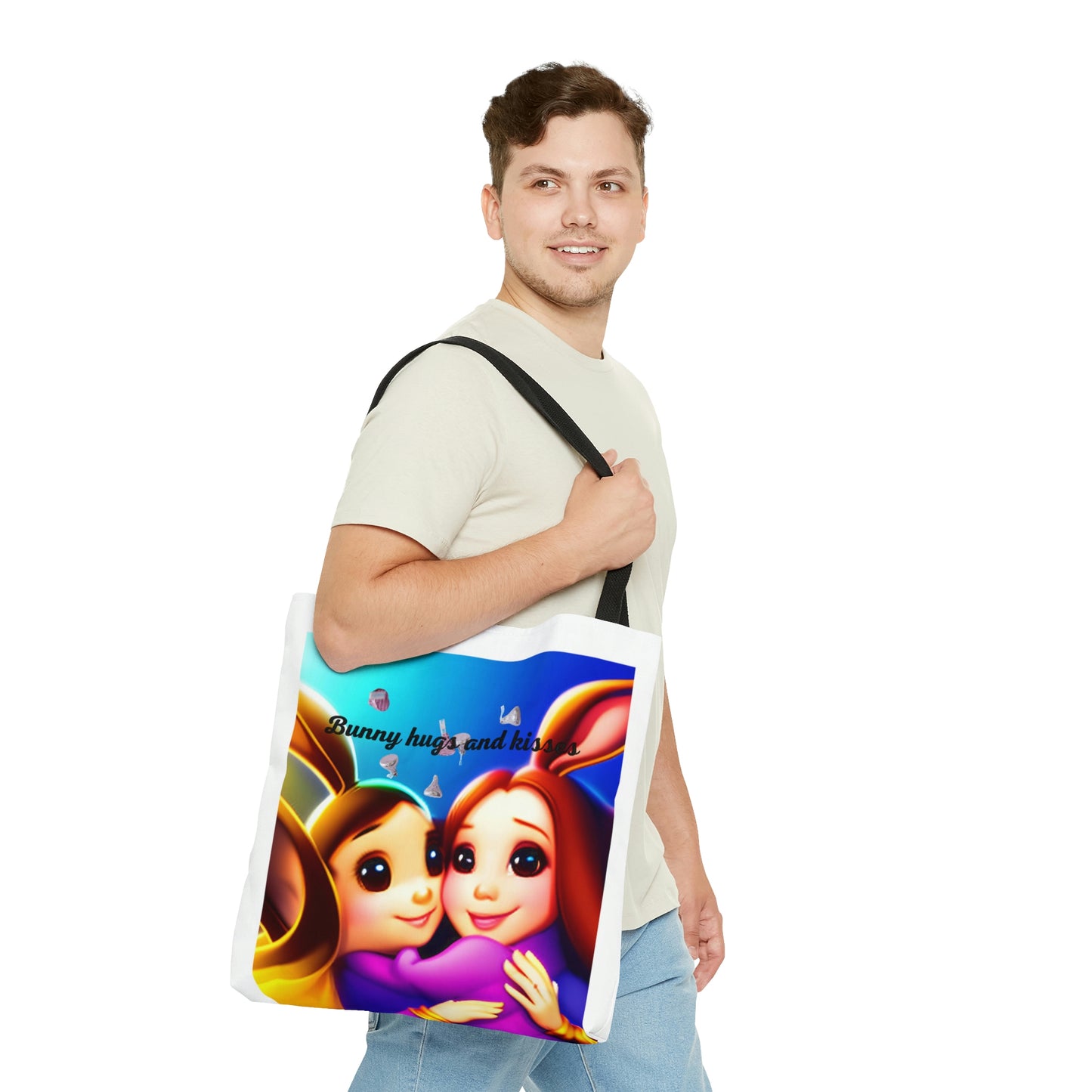 Cute Hugging Bunnies Tote Bag
