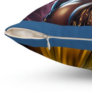 African American Profile Spun Polyester Square Pillow