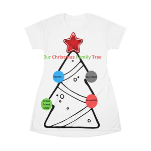 Family Tree All Over Print T-Shirt Dress
