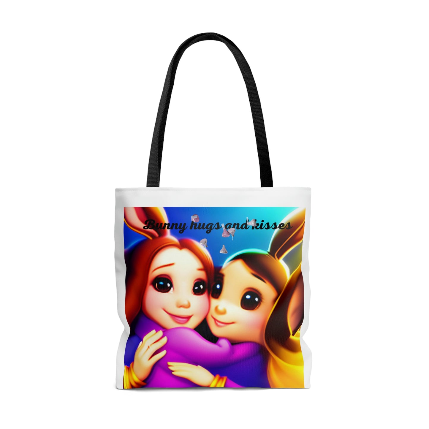 Cute Hugging Bunnies Tote Bag