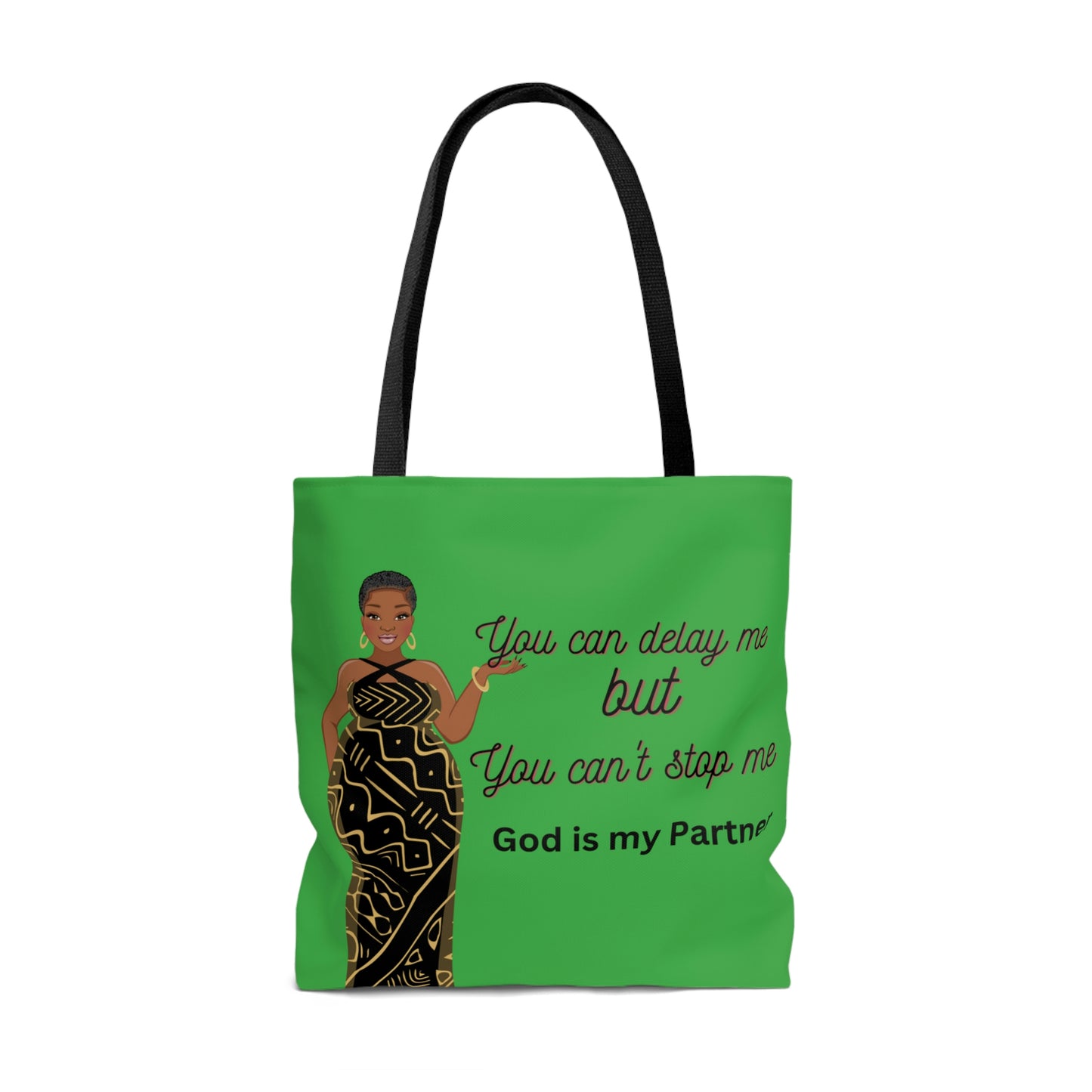 "God is My Partner"  Quote Tote Bag (AOP)