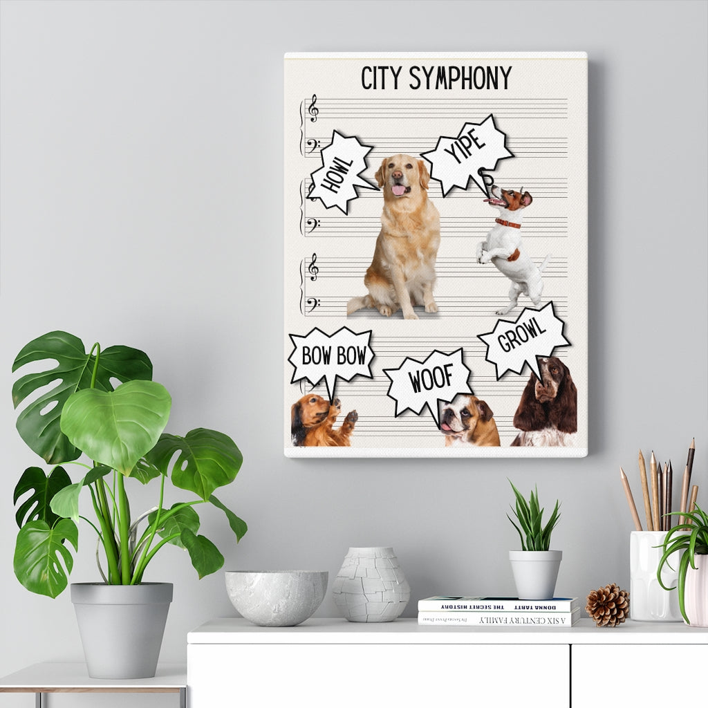City Symphony Dogs Canvas Gallery Wraps