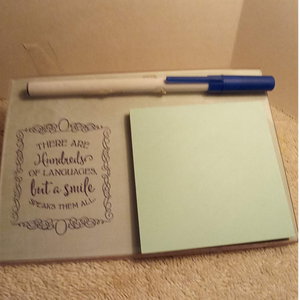 ACYRLIC DESK POST IT NOTEPAD