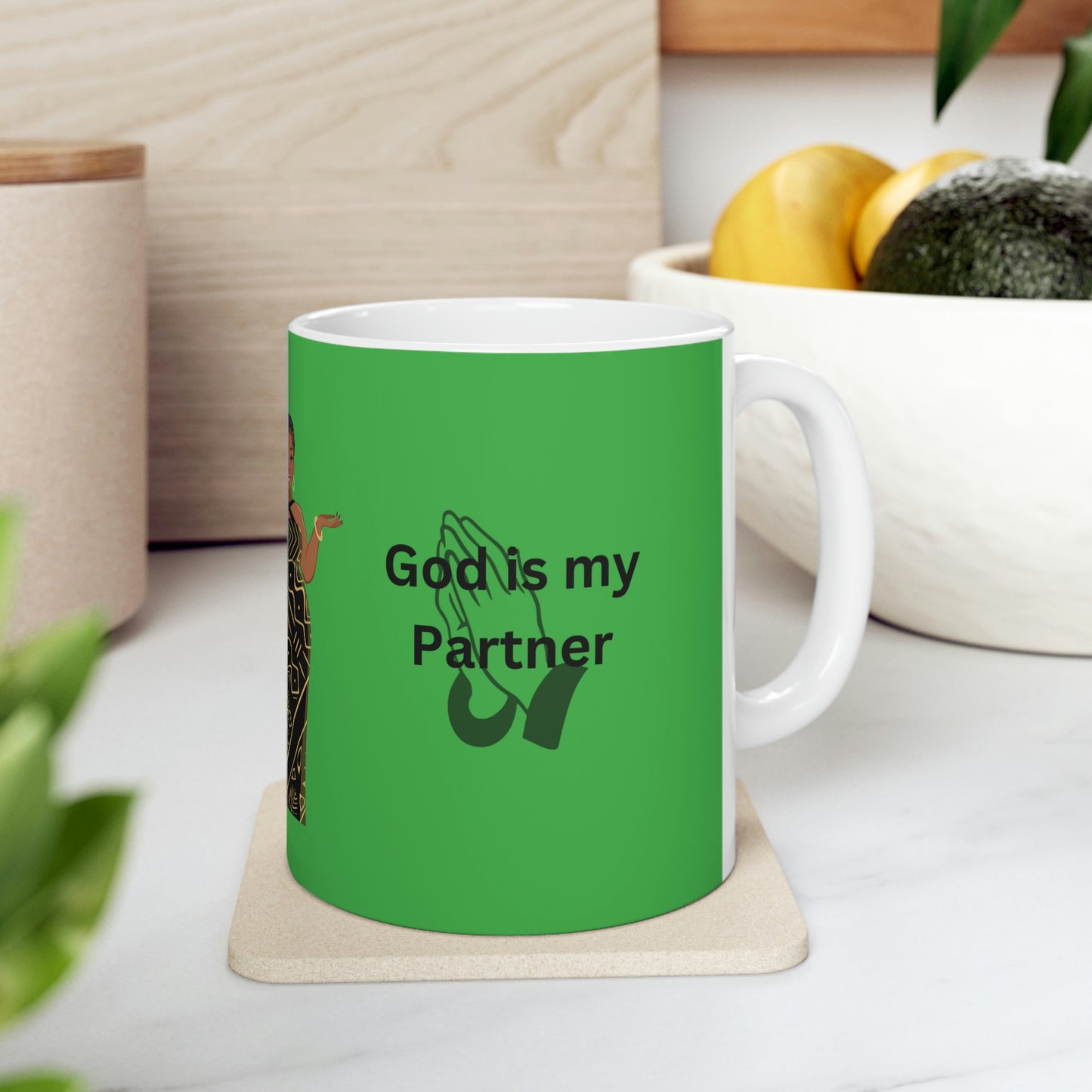 "God is My Partner" Quote Ceramic Mug 11oz