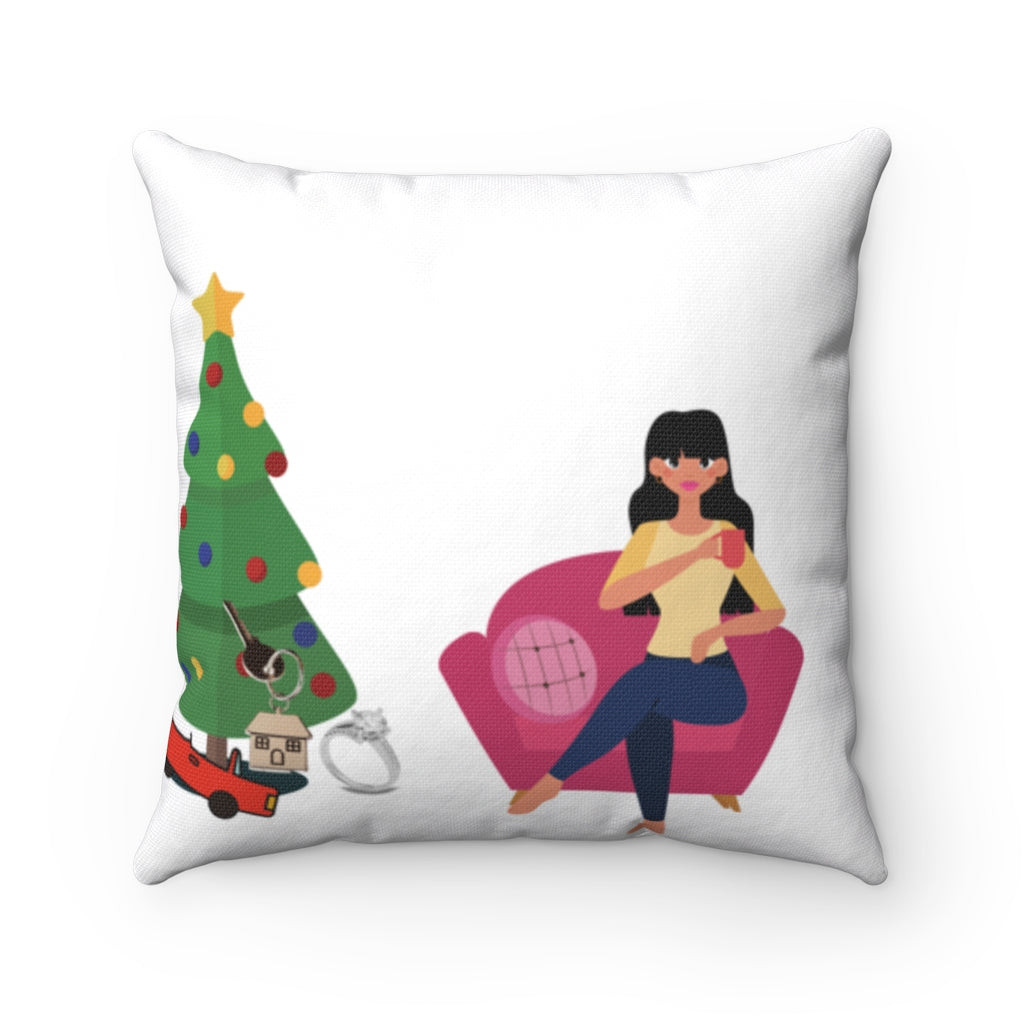 Santa Baby Spun Polyester Square Pillow Case