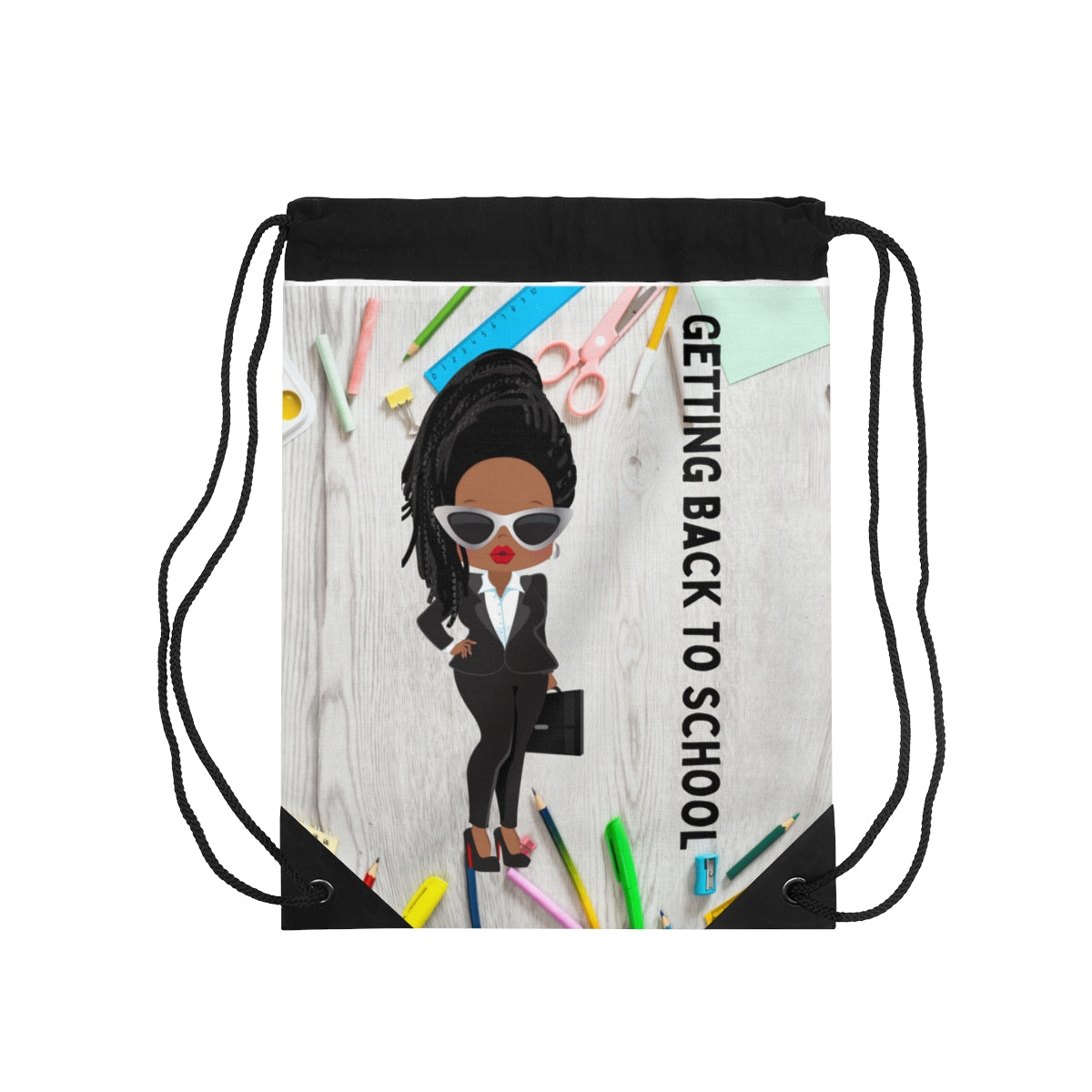 Getting Back to School Drawstring Bag