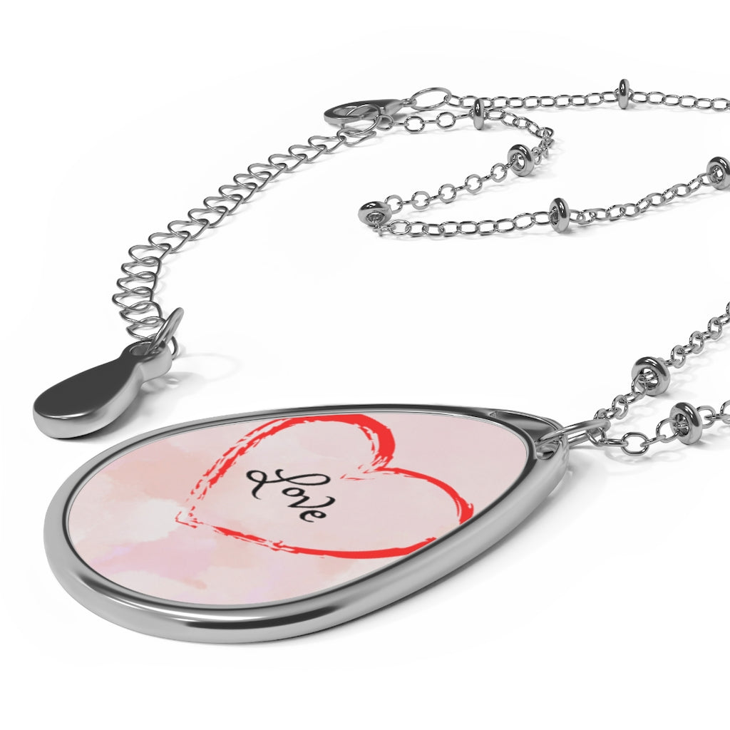 Love Heart Oval Necklace