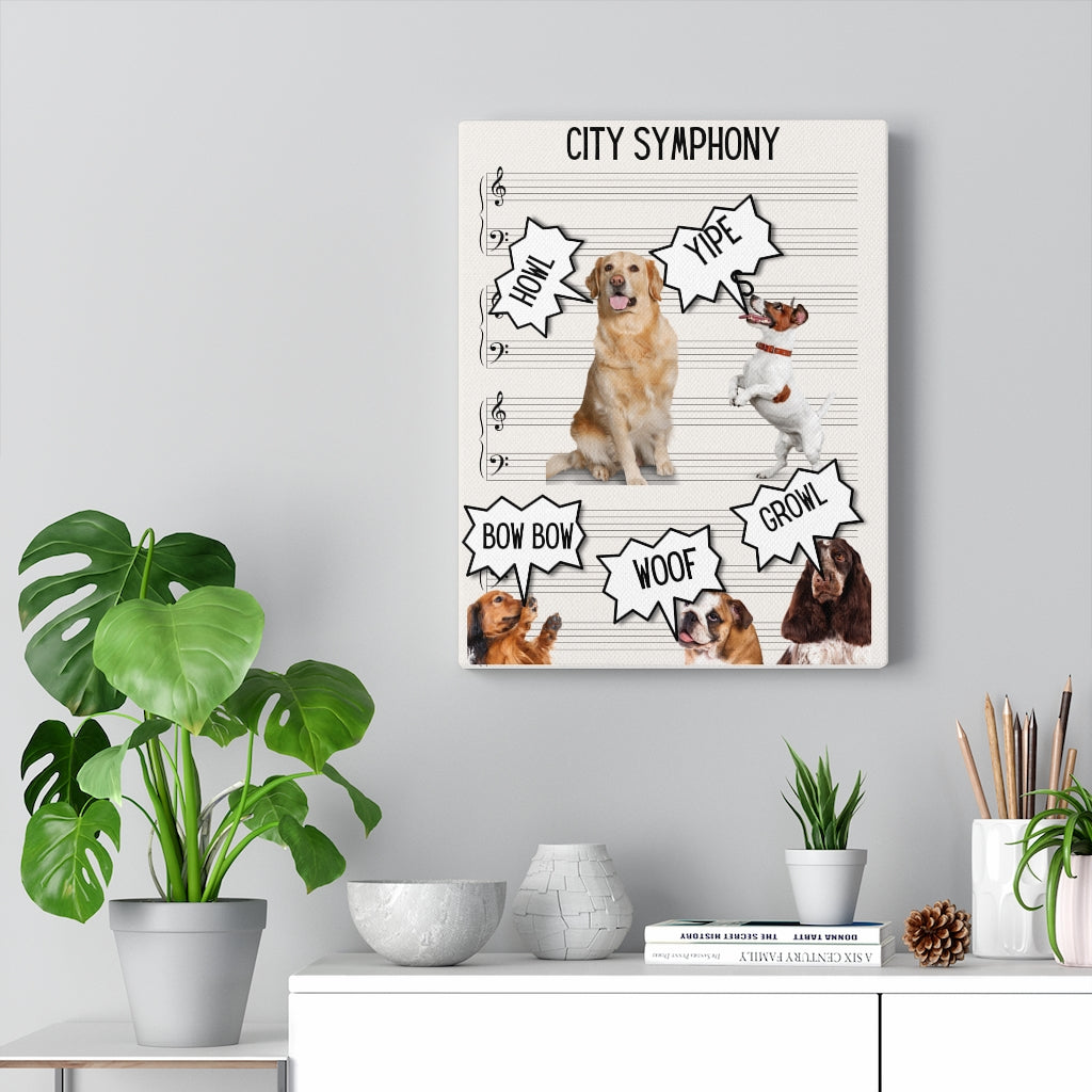 City Symphony Dogs Canvas Gallery Wraps