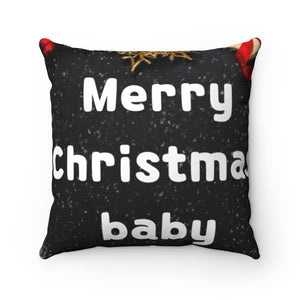 Merry Christmas Baby Spun Polyester Square Pillow Case