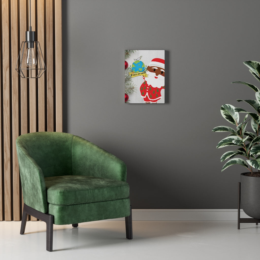 Santa Claus Peace on Earth Canvas Gallery Wraps