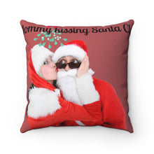 Load image into Gallery viewer, I saw Mommy Kissing Santa ClausSpun Polyester Square Pillow Case
