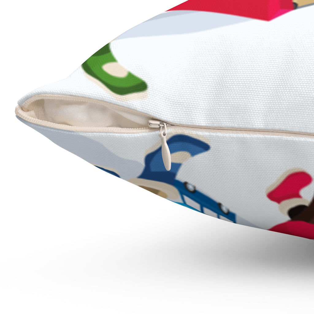 Joy of Christmas Spun Polyester Square Pillow Case
