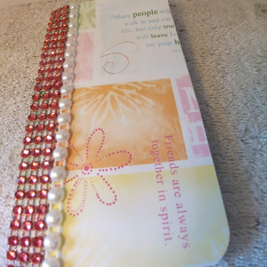 Altered Wirebound Pink flowered spiral memo book