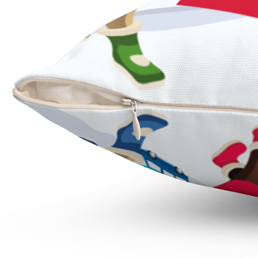 Joy of Christmas Spun Polyester Square Pillow Case