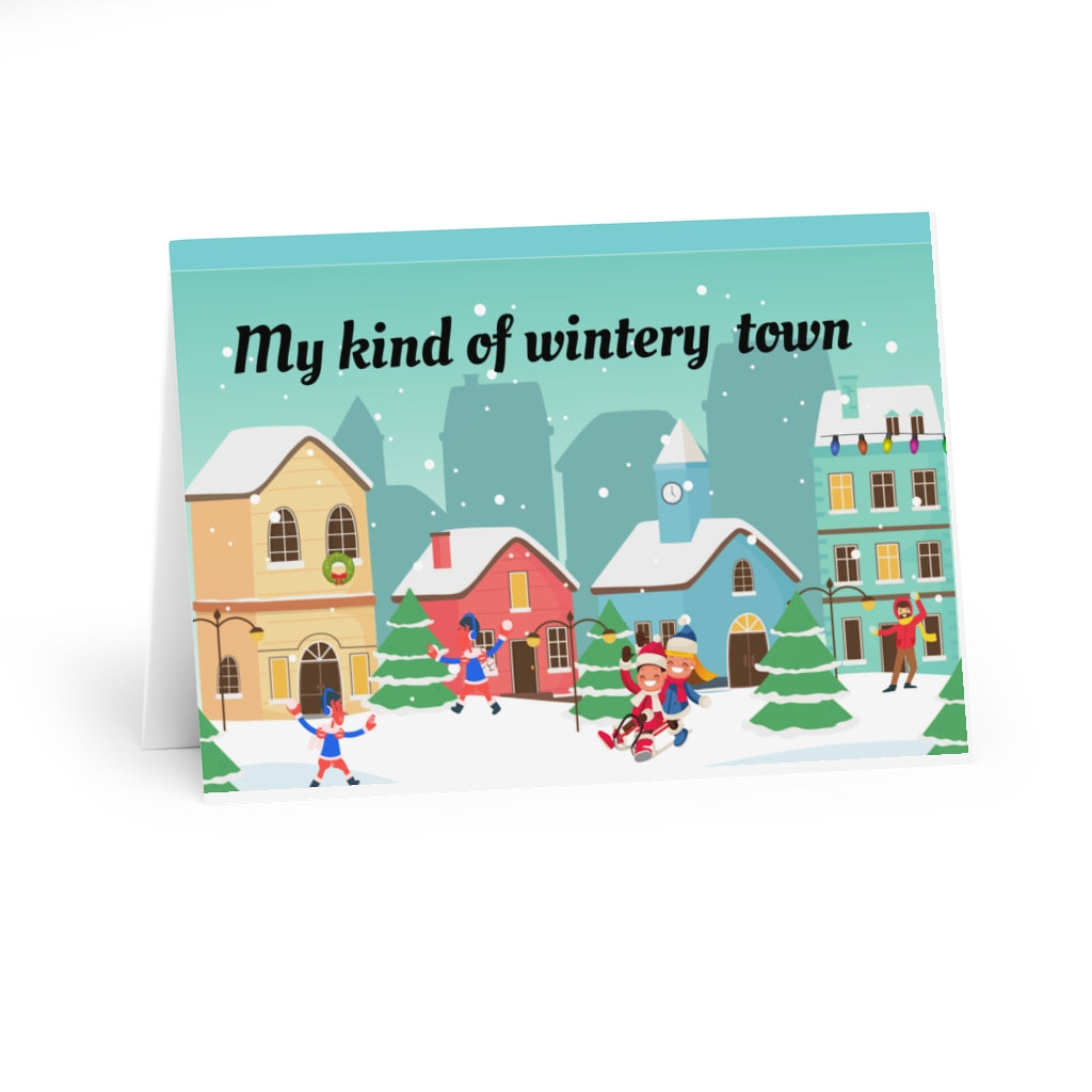 Greeting Cards (5 Pack) "My Kind of Wintery Town."