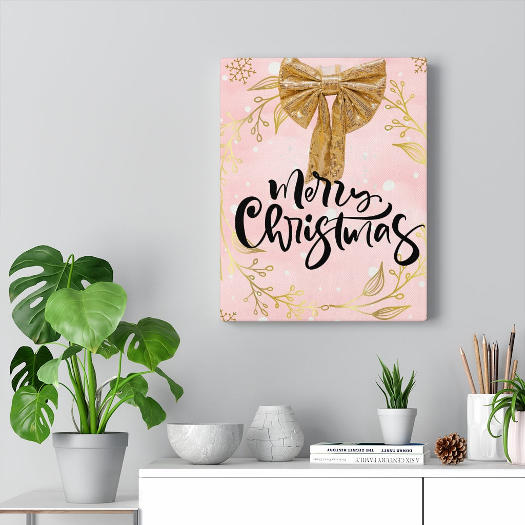 Merry Christmas Wreath Canvas Gallery Wraps