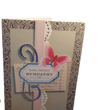 Load image into Gallery viewer, With Deepest Sympathy Card Butterfly Design
