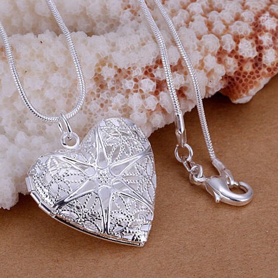 8K Gold Plated Heart Locket Pendant Necklace Heart Locket