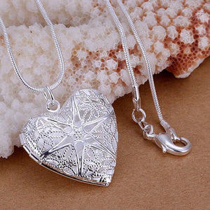 8K Gold Plated Heart Locket Pendant Necklace Heart Locket