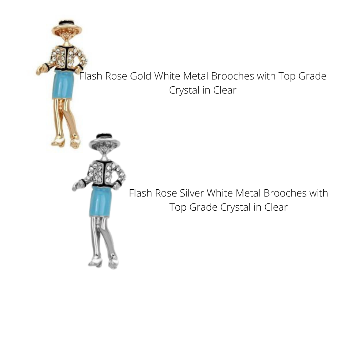 Crystal in Clear Fashion Ladies Brooches