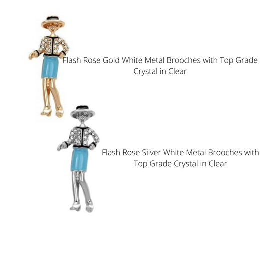 Crystal in Clear Fashion Ladies Brooches