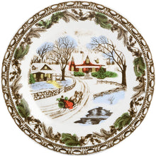 Load image into Gallery viewer, GIBSON HOME CHRISTMAS TOILE 16 PIECE  DINNERWARE SET
