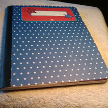 Load image into Gallery viewer, Composition Book  Altered  Blue and White Stars
