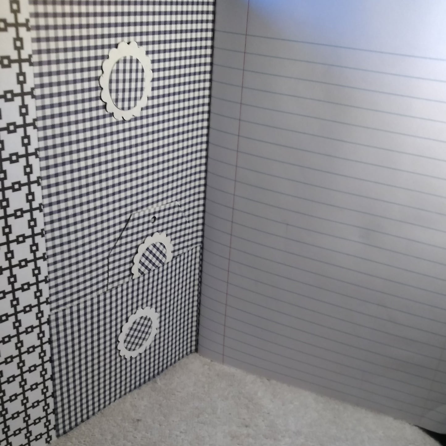 Composition Notebook  Altered Black and White/Black flower