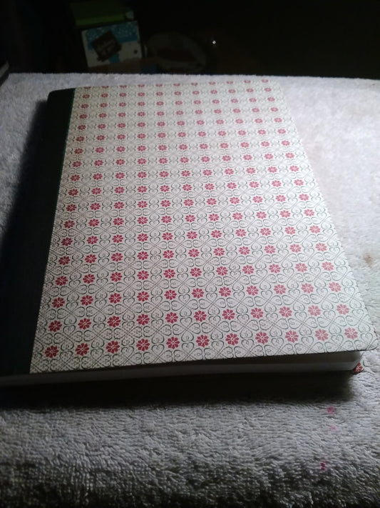 Composition Notebook  Altered Green with red daisy