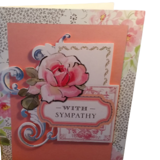 Sympathy Card with A Pink Rose